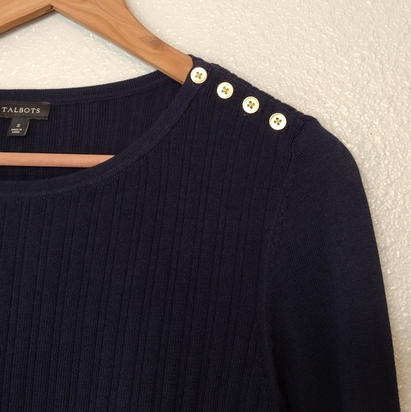 Talbots Women's Ribbed Knit Pullover Long Sleeve Crewneck Sweater Size S - Picture 9 of 13